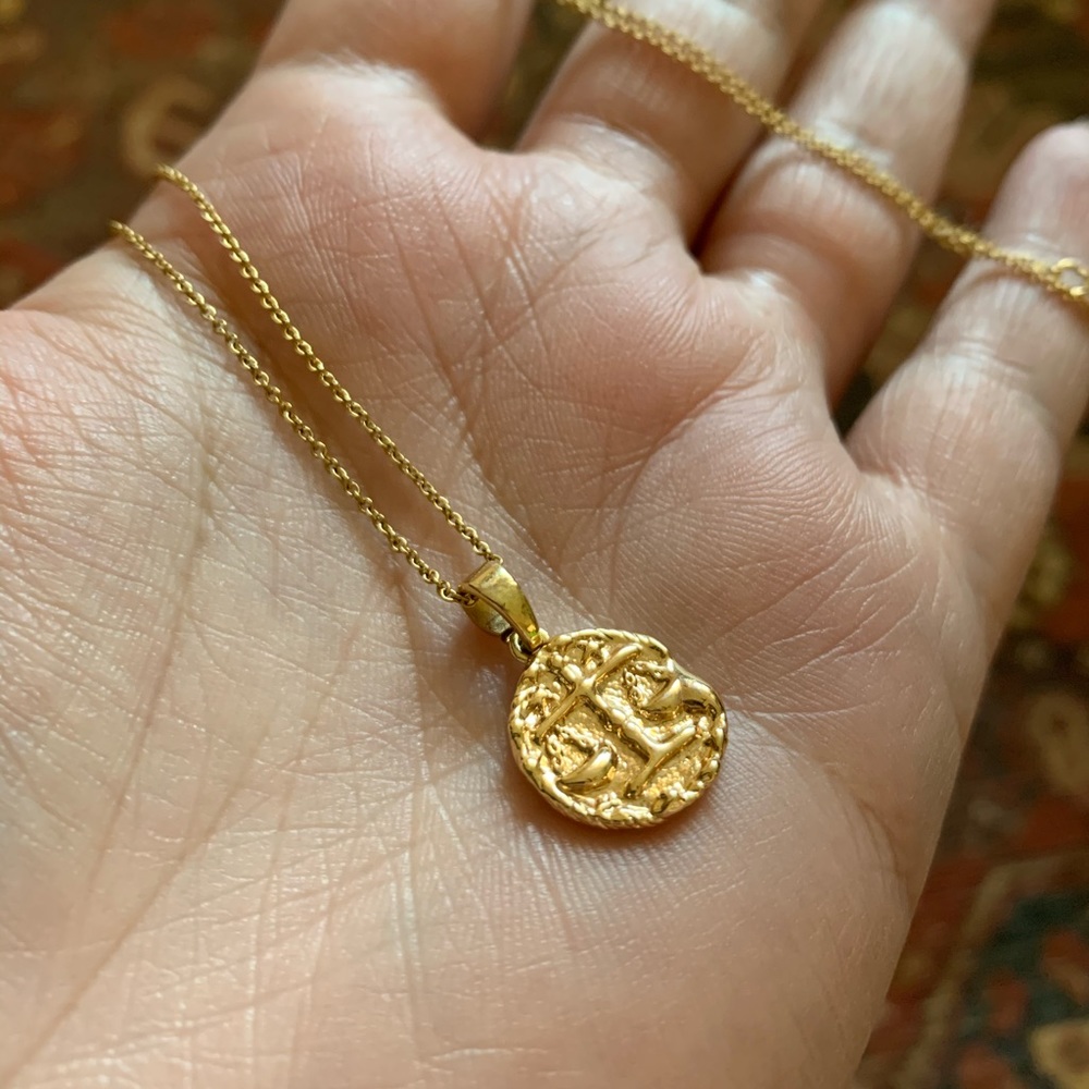 Libra medallion coin necklace